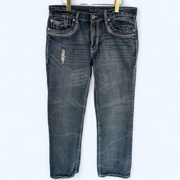Axe & Crown Handcrafted Outlaw Denim Straight Fit Men's Jeans size 34x32 - Picture 1 of 7